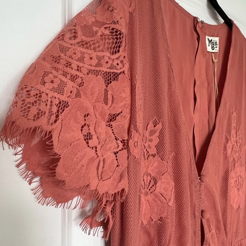 NWT Alina Maxi Romper Garden Party Lace Terra Cotta - Picture 6 of 16